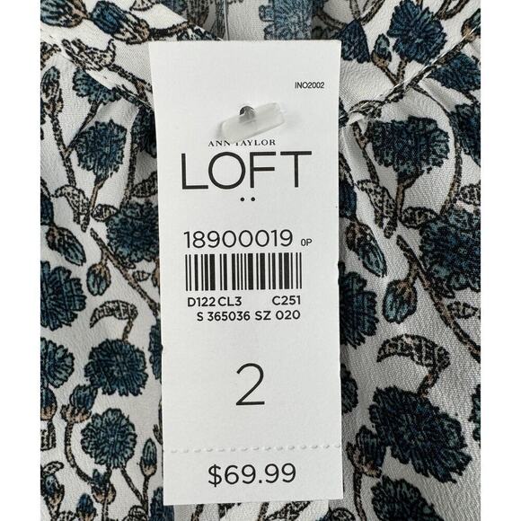 Ann Taylor Loft Floral Button Front‎ Sleeveless Side Pockets Slits Romper Size 2 - Picture 6 of 12